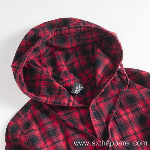 Classic Check Plaid Jacket Shirts Long-sleeve Hoodie Shirt